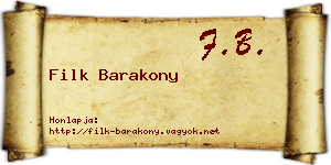 Filk Barakony névjegykártya